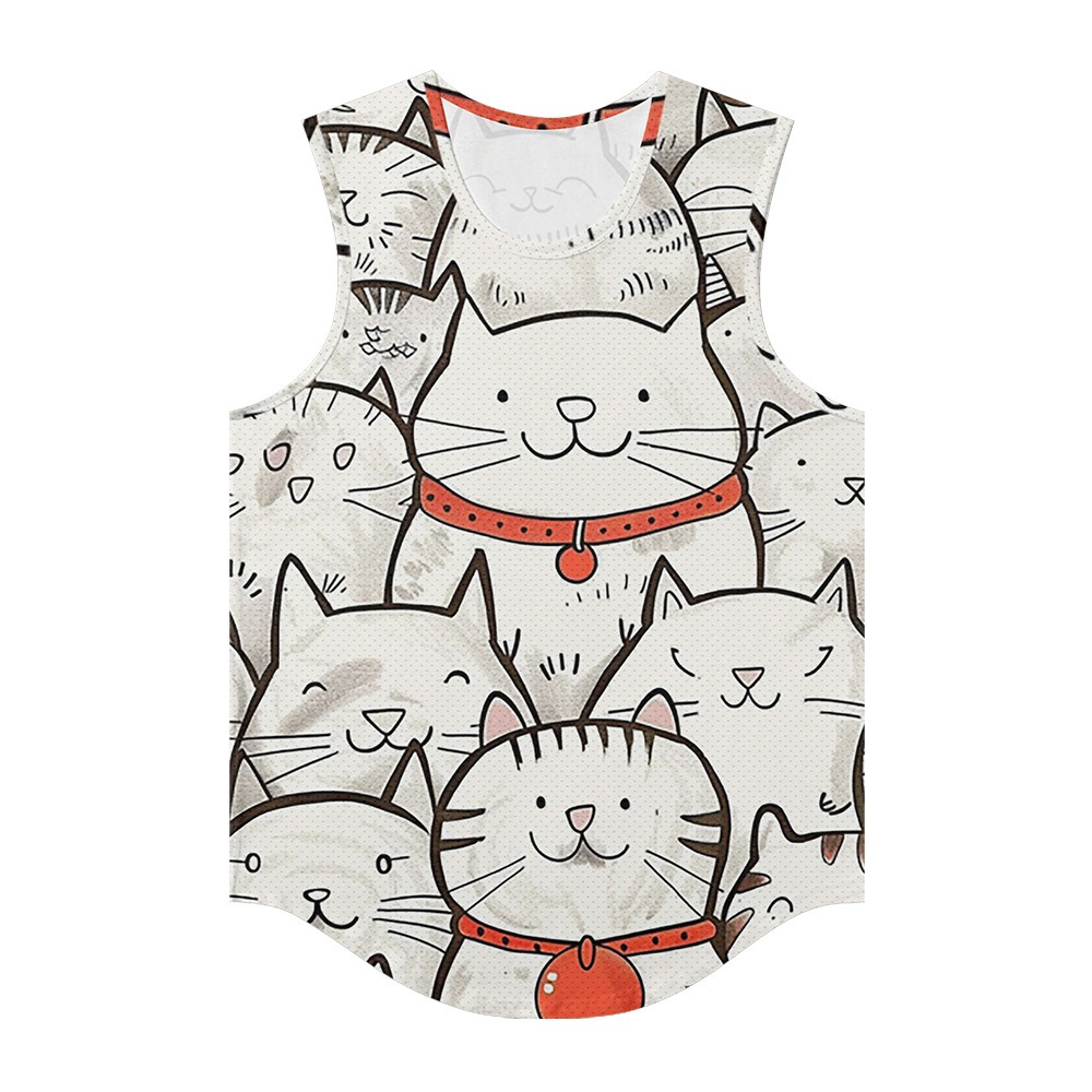 Summer Clothing Essentials Men - Men Vests Trendy Kawaii Lucky Cats