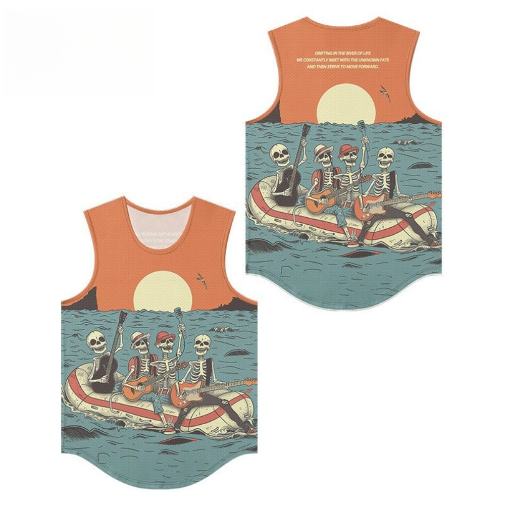 Summer Clothing Essentials Men - Skeleton Band Printed Men Vests Trendy