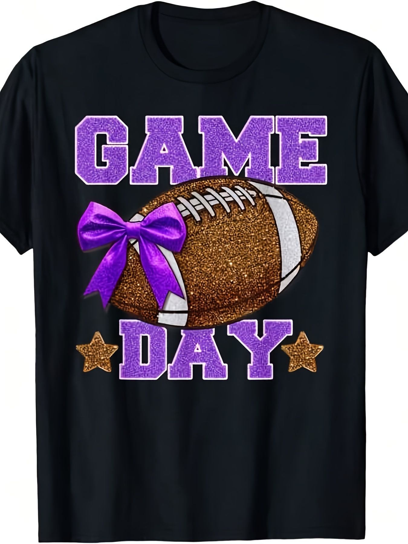 Summer Vibes Clothing Men - Game Day Football Season Purple Golden