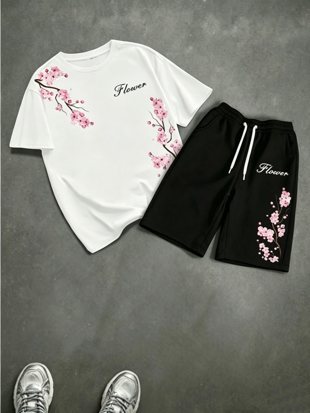 Summer Clothing Haul - Men's Summer Cherry Blossom Letter Printed