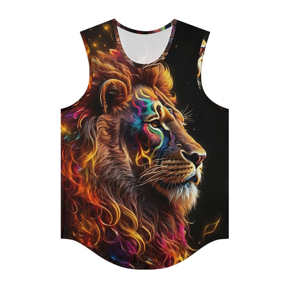 Summer Clothing Essentials Men - Men Vests Trendy Aura Lion Animals
