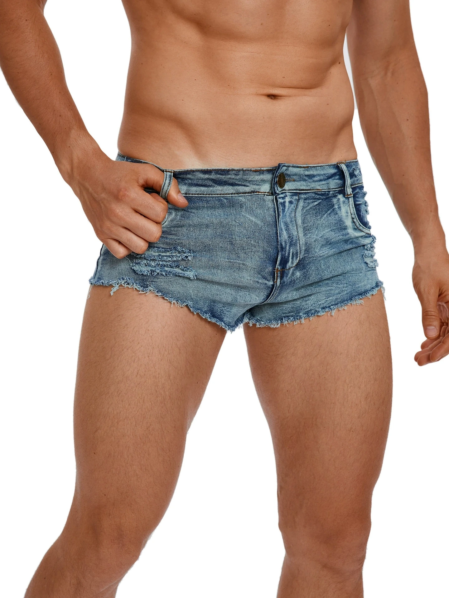 Vintage Summer Clothing Men - Men's Low Waist Jeans Shorts Fashion