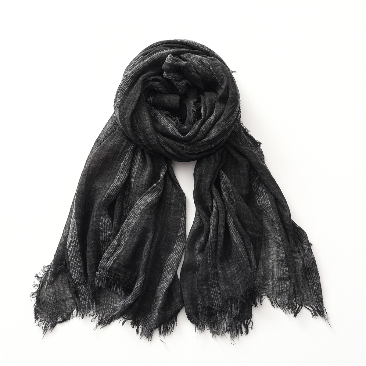 Linen Shorts Men - Cotton Linen Striped Scarf for Men