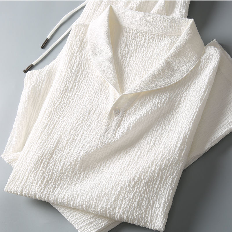 Summer Clothing Men Linen - Summer Ultra-thin Two-piece Ice Silk Linen