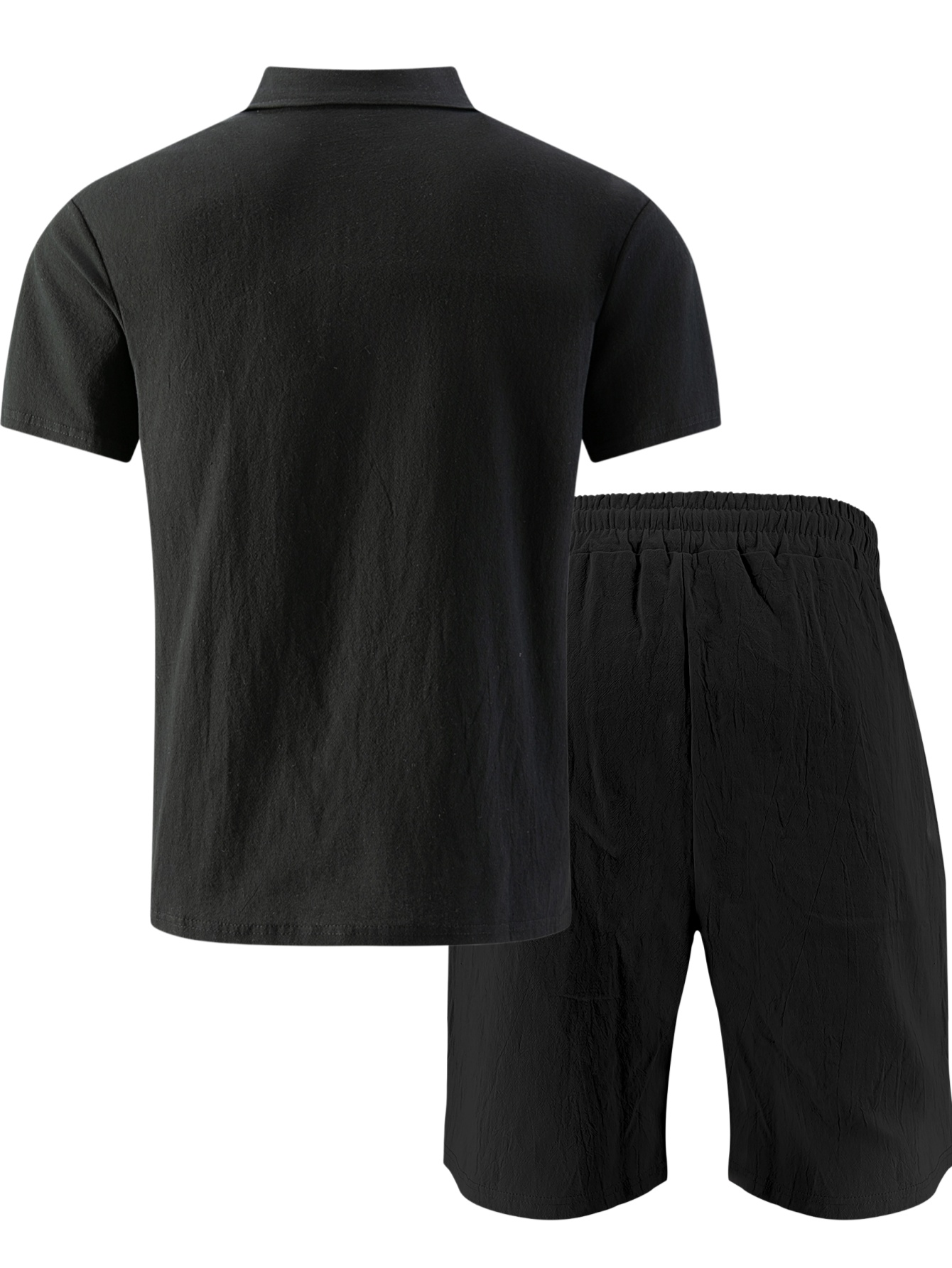 Men's Textured Linen Polo Shor - Linen Shorts Men recension och pris