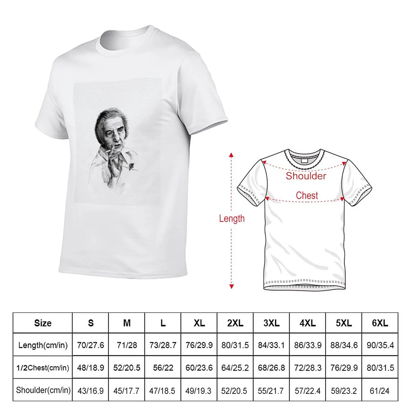 New Golda Meir T-Shirt Aesthet - Vintage Summer Clothing Men recension och pris