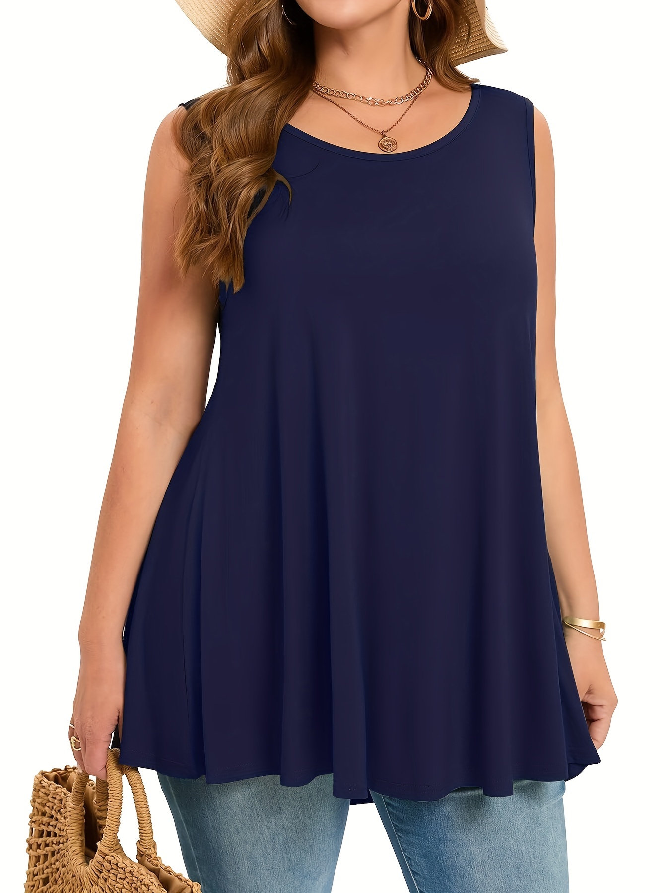 Plus Size Simple Solid Tank To - Summer Clothing Plus Size Women recension och pris