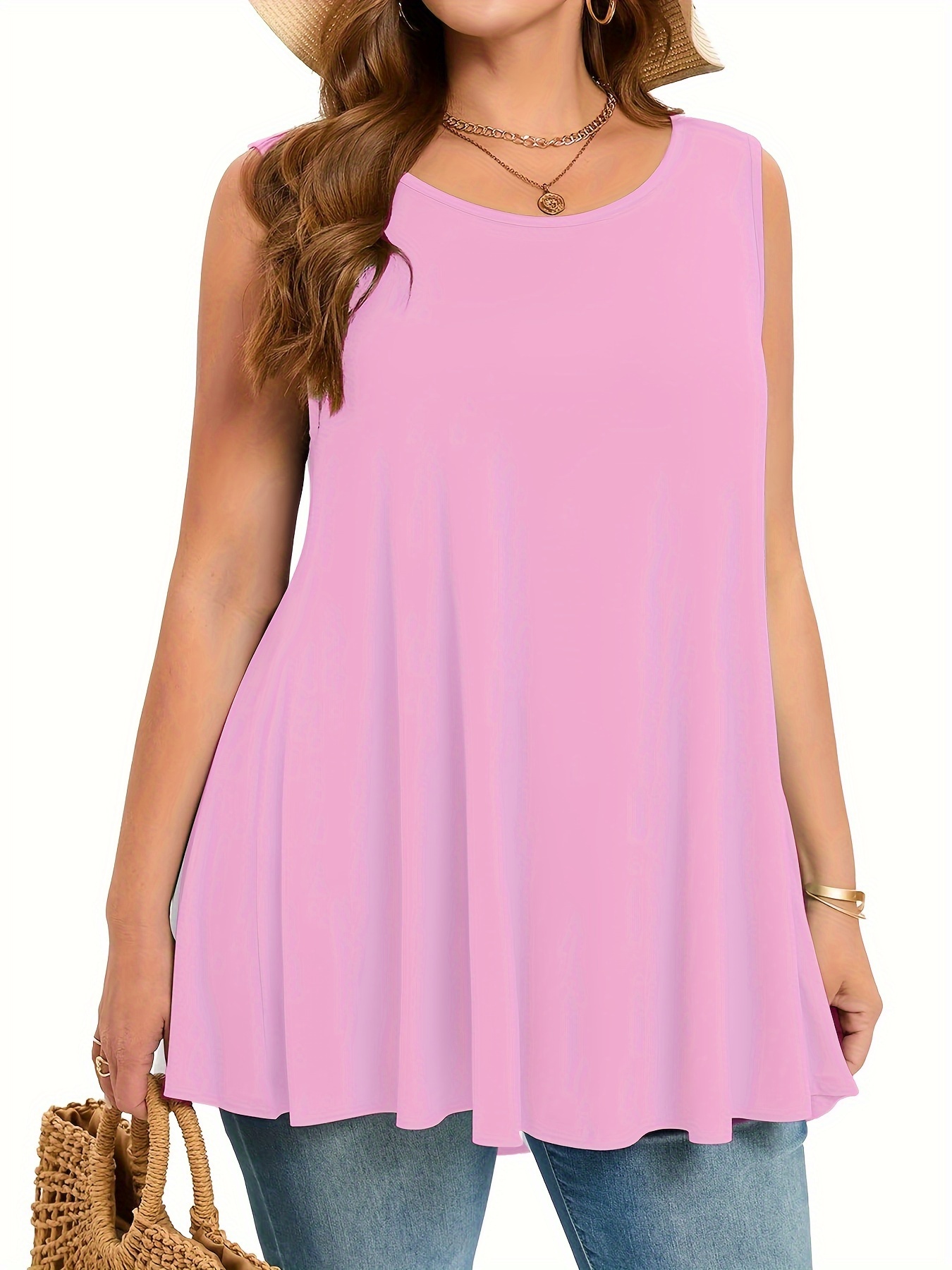 Plus Size Simple Solid Tank To - Summer Clothing Plus Size Women recension och pris