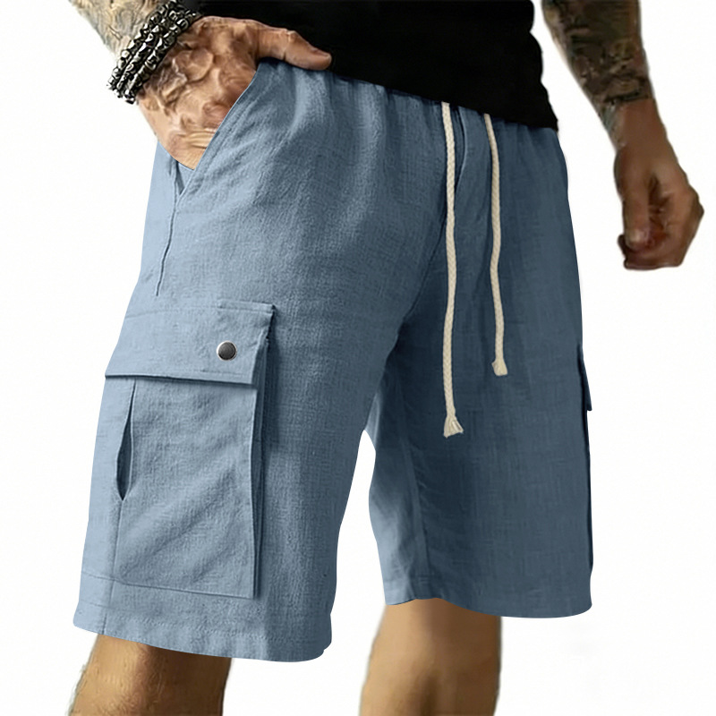 European and American Multi-Po - Linen Shorts Men recension och pris