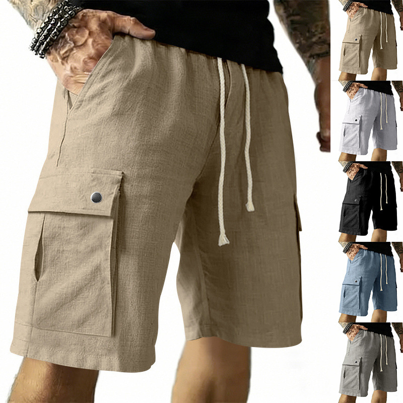 European and American Multi-Po - Linen Shorts Men recension och pris