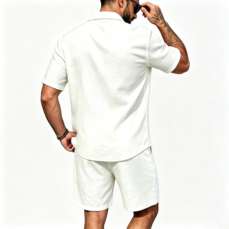 Men Linen Two Piece Outfit Sho - Summer Clothing Sets Men recension och pris