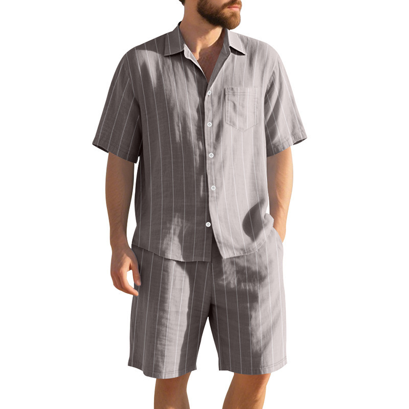 Summer Linen Suit Men's Stripe - Linen Shorts Men recension och pris