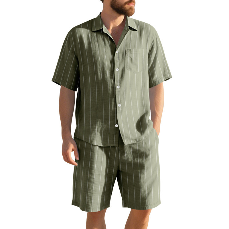 Summer Linen Suit Men's Stripe - Linen Shorts Men recension och pris