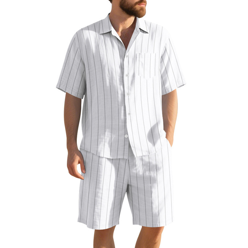 Summer Linen Suit Men's Stripe - Linen Shorts Men recension och pris