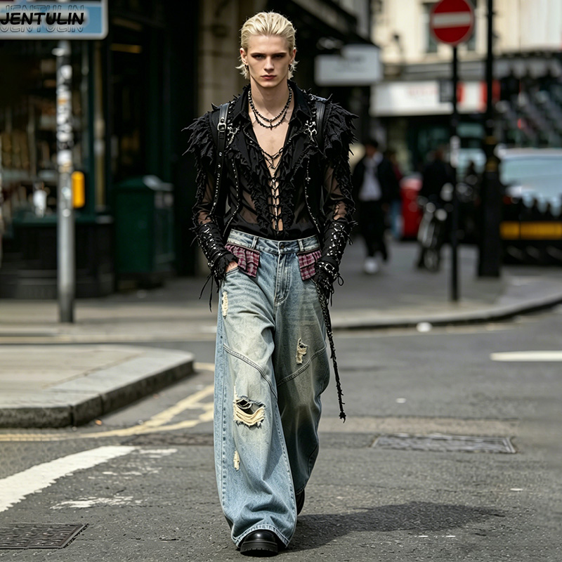 New Rivet Piercing Jeans Men's - Summer Vibes Clothing Men recension och pris