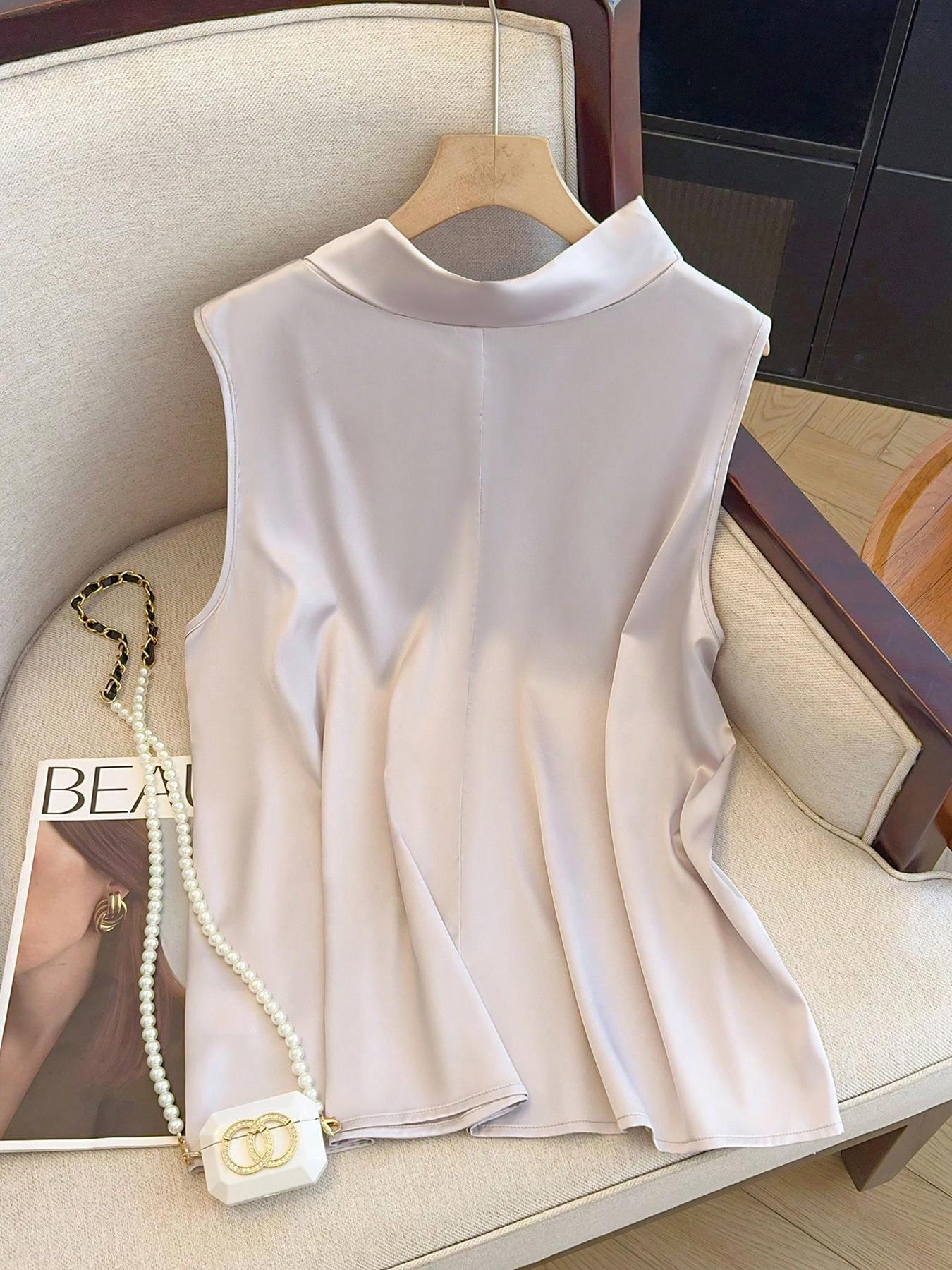 【Plus Size】 Solid Color Tie Fr - Summer Clothing Plus Size Women recension och pris