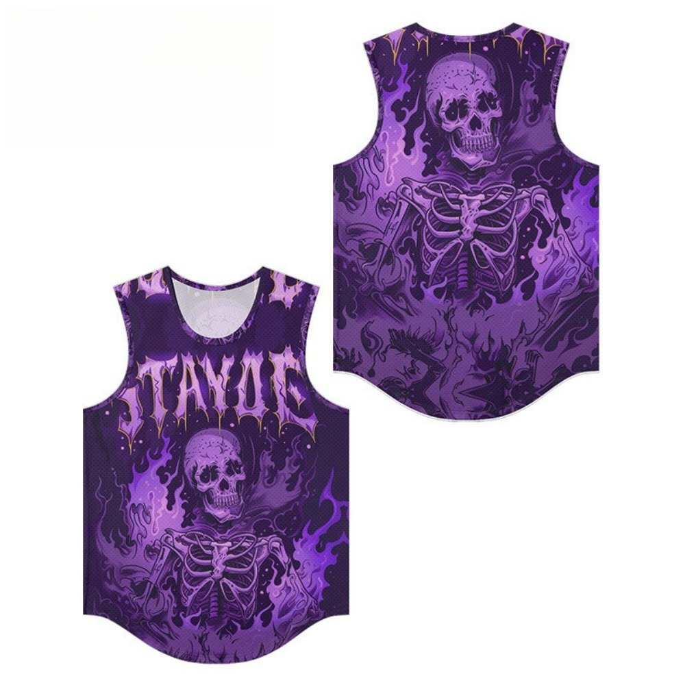 Skeleton Band Printed Men Vest - Summer Clothing Essentials Men recension och pris
