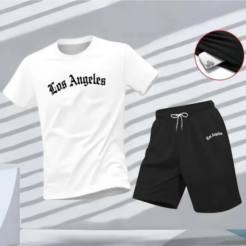 Men's Los Angeles Letter Print - Summer Clothing Haul recension och pris