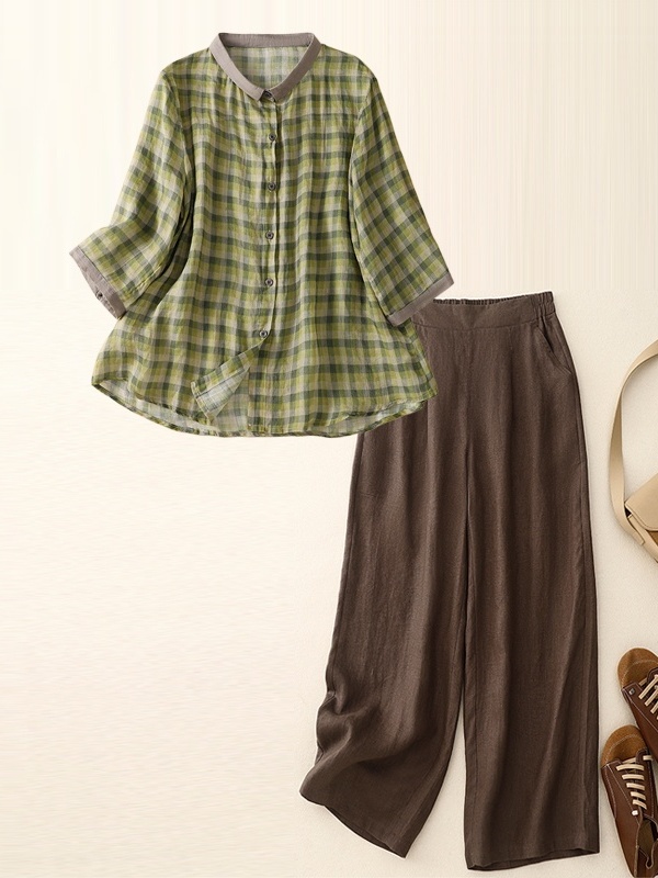 Cotton Linen Set Summer Slim F - Summer Clothing Over 60 recension och pris
