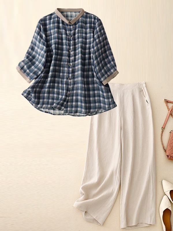 Cotton Linen Set Summer Slim F - Summer Clothing Over 60 recension och pris