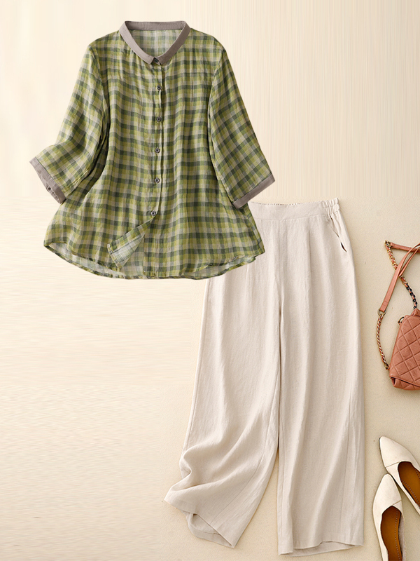 Cotton Linen Set Summer Slim F - Summer Clothing Over 60 recension och pris