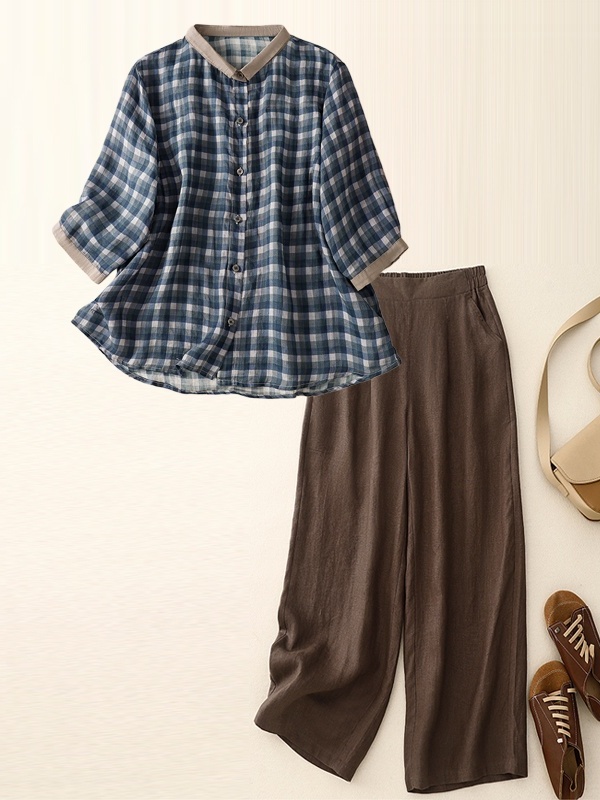 Cotton Linen Set Summer Slim F - Summer Clothing Over 60 recension och pris