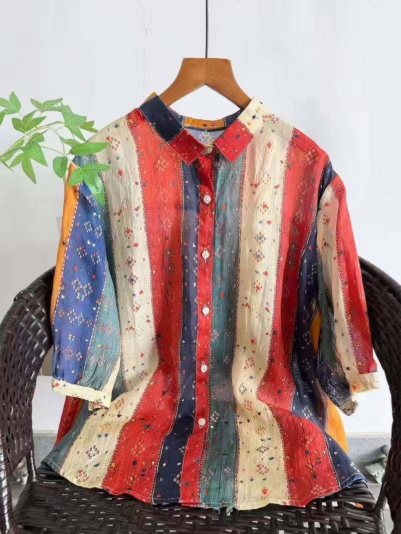 Bohemian 100% Ramie Shirts and - Japan Summer Clothing Women recension och pris