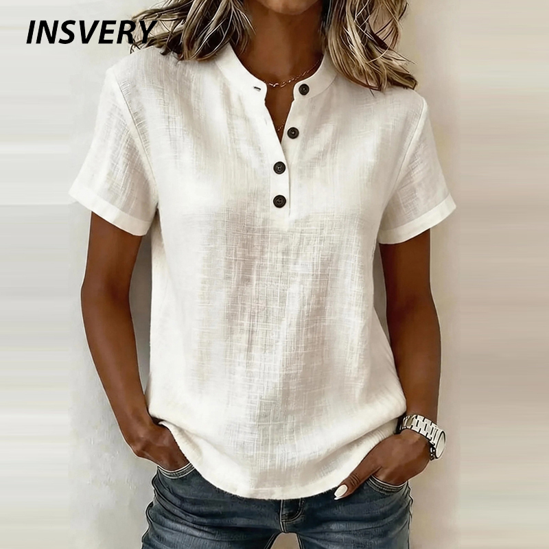 Summer Short Sleeve Basic Blou - Summer Clothing Men Linen recension och pris