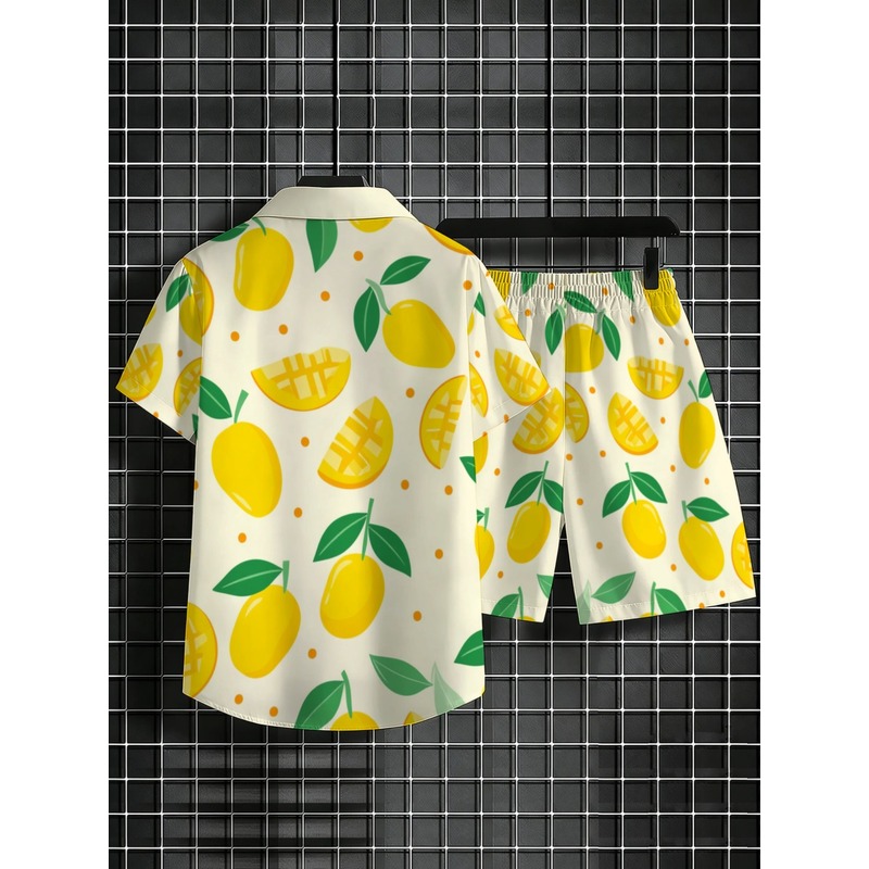 Men Linen Print Short Sleeve S - Linen Shorts Men recension och pris
