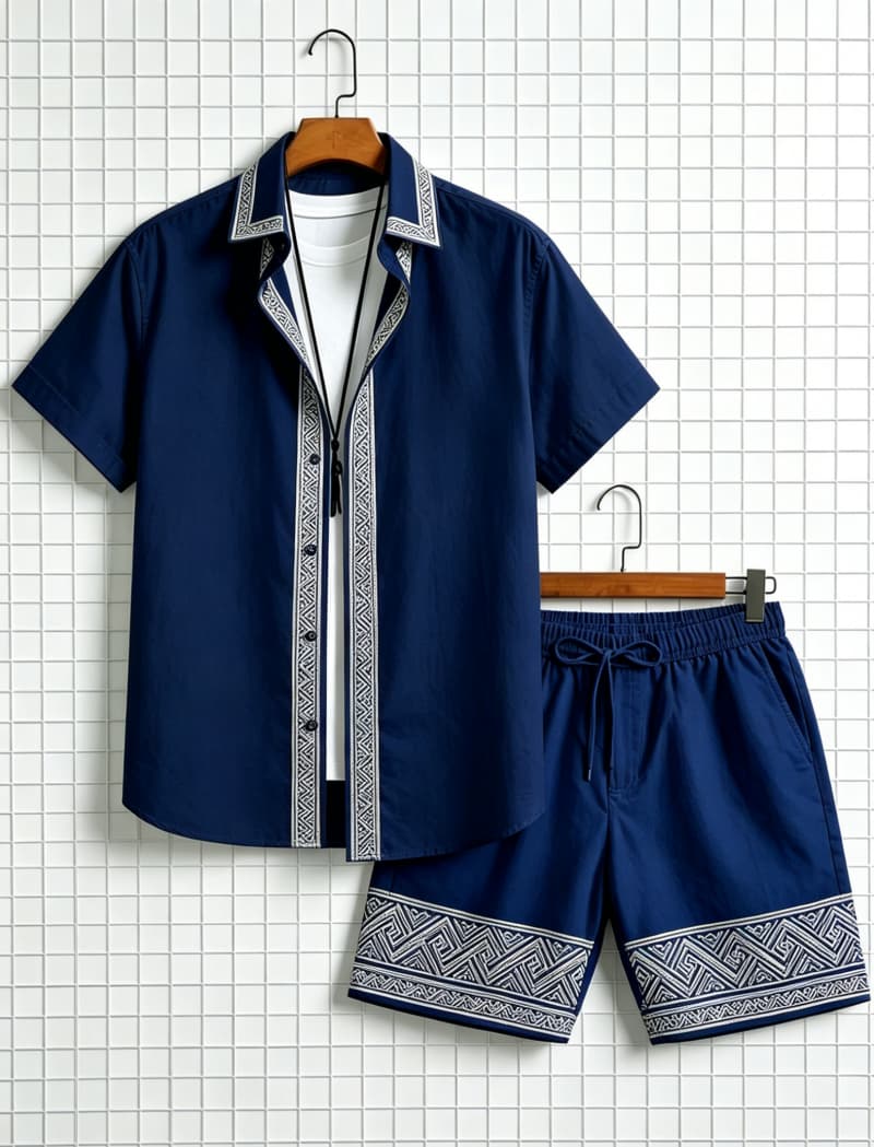 Men's ethnic border printed sh - Summer Clothing Haul recension och pris
