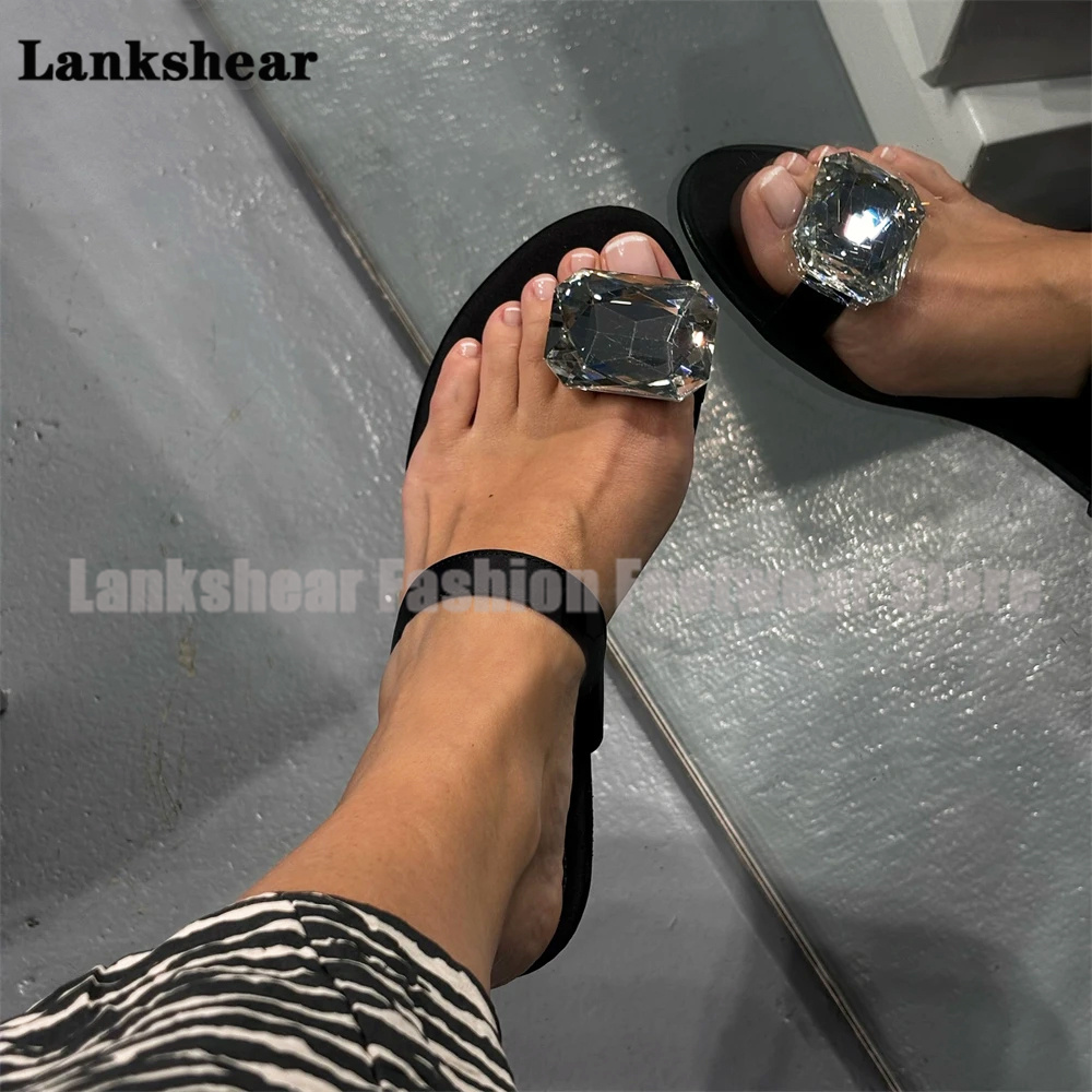 Silver Jewel Flat Slippers Bla - Flip Flop Jeweled recension och pris