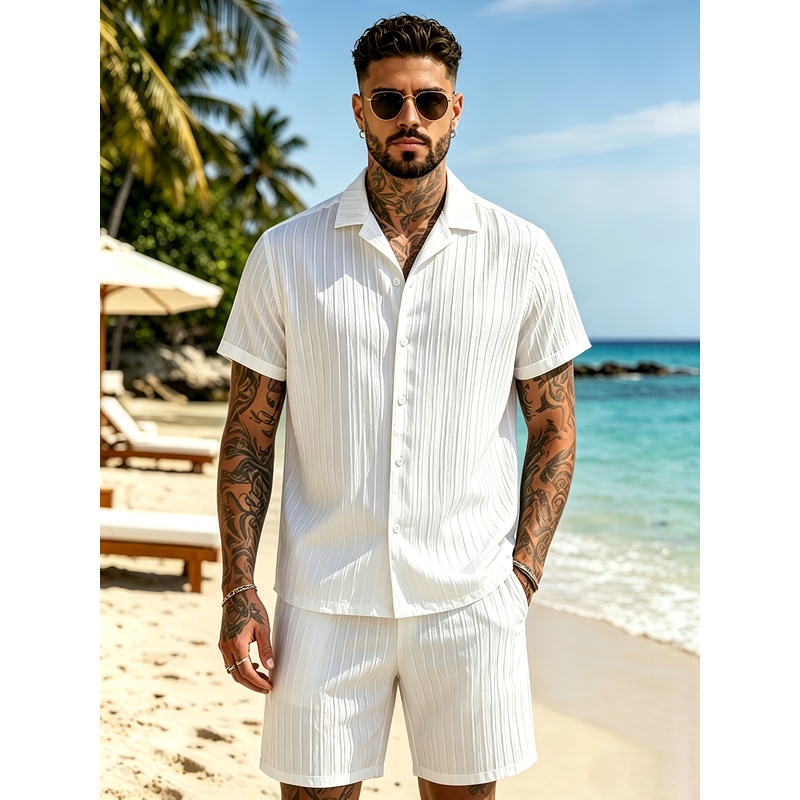 2Men's Summer Casual Suit Set， - Summer Clothing Sets Men recension och pris