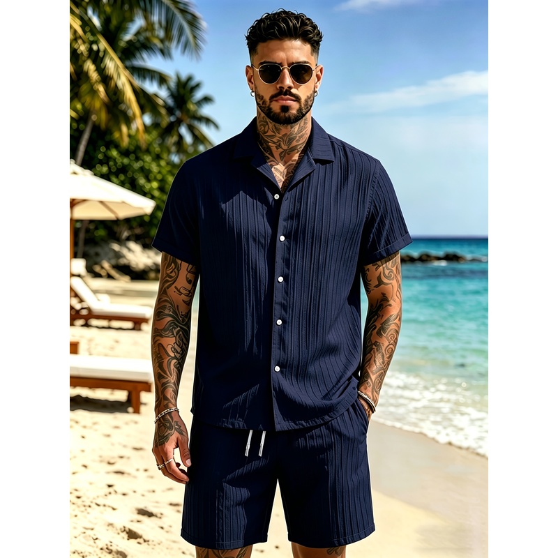 2Men's Summer Casual Suit Set， - Summer Clothing Sets Men recension och pris