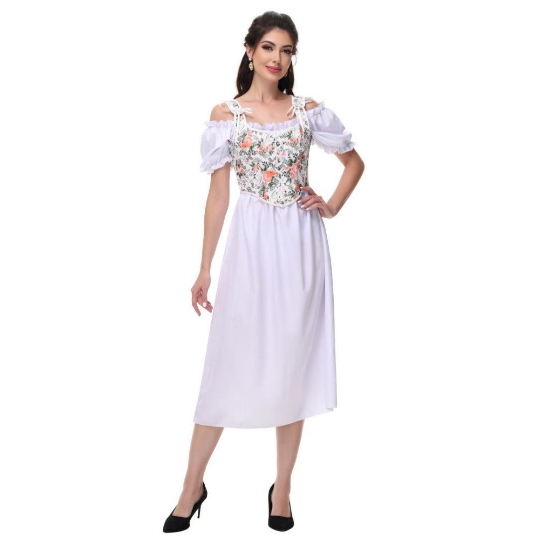 Summer White Cotton Solid Slas - Summer Victorian Clothing recension och pris