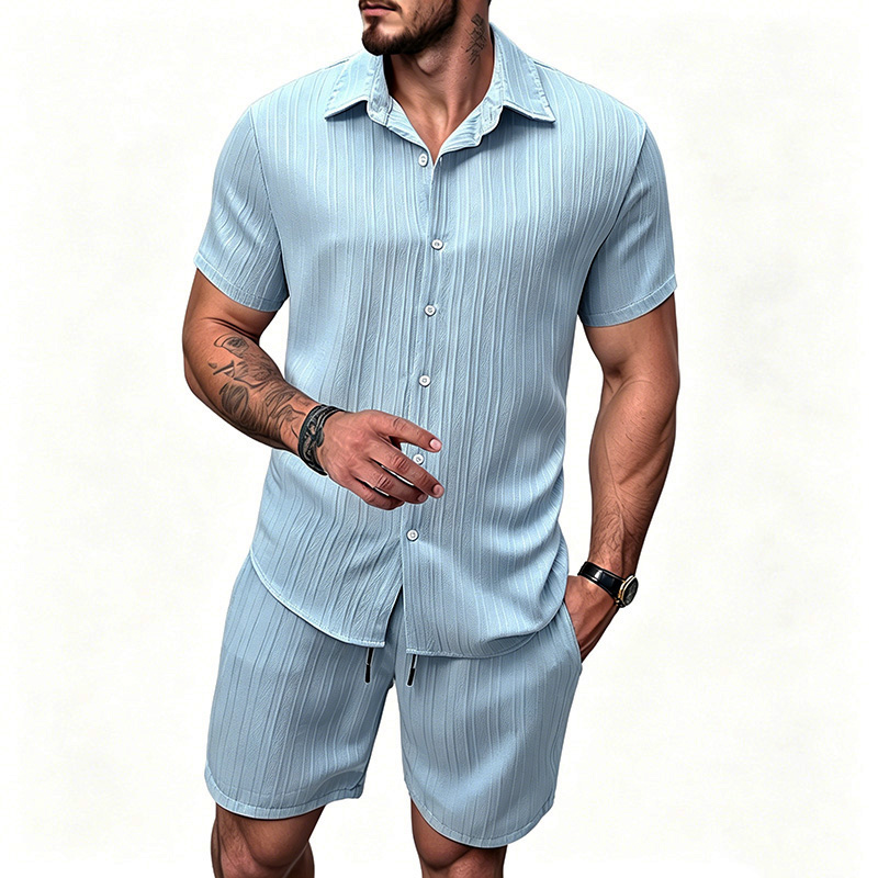 2026 New Men Vertical Wrinkle  - Summer Clothing Sets Men recension och pris