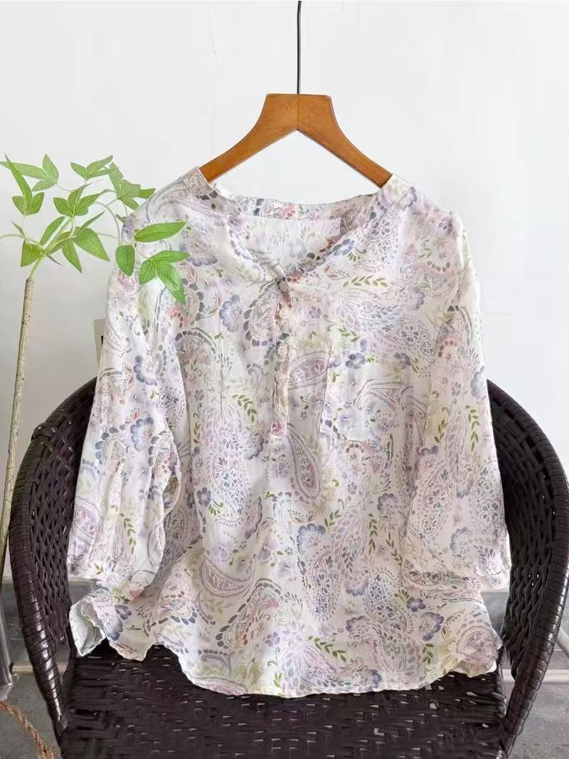 100% Ramie shirts for women su - Japan Summer Clothing Women recension och pris