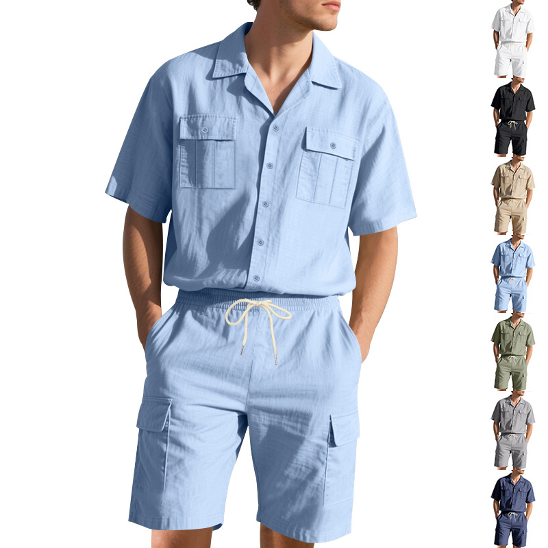 Men's Summer Linen Solid Color - Linen Shorts Men recension och pris