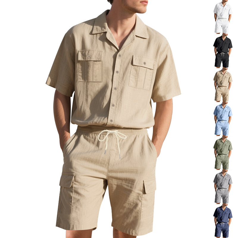 Men's Summer Linen Solid Color - Linen Shorts Men recension och pris