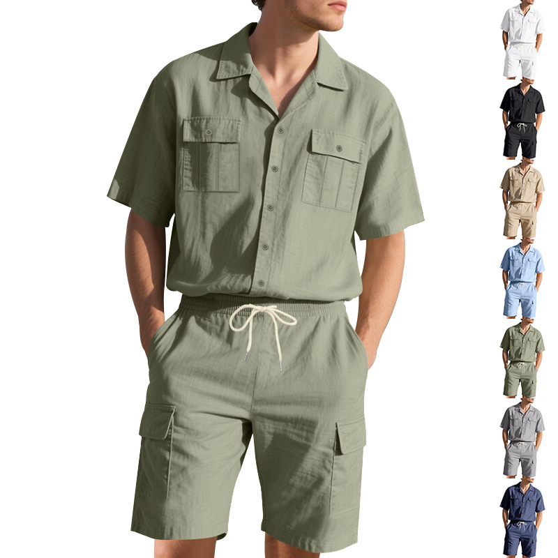 Men's Summer Linen Solid Color - Linen Shorts Men recension och pris