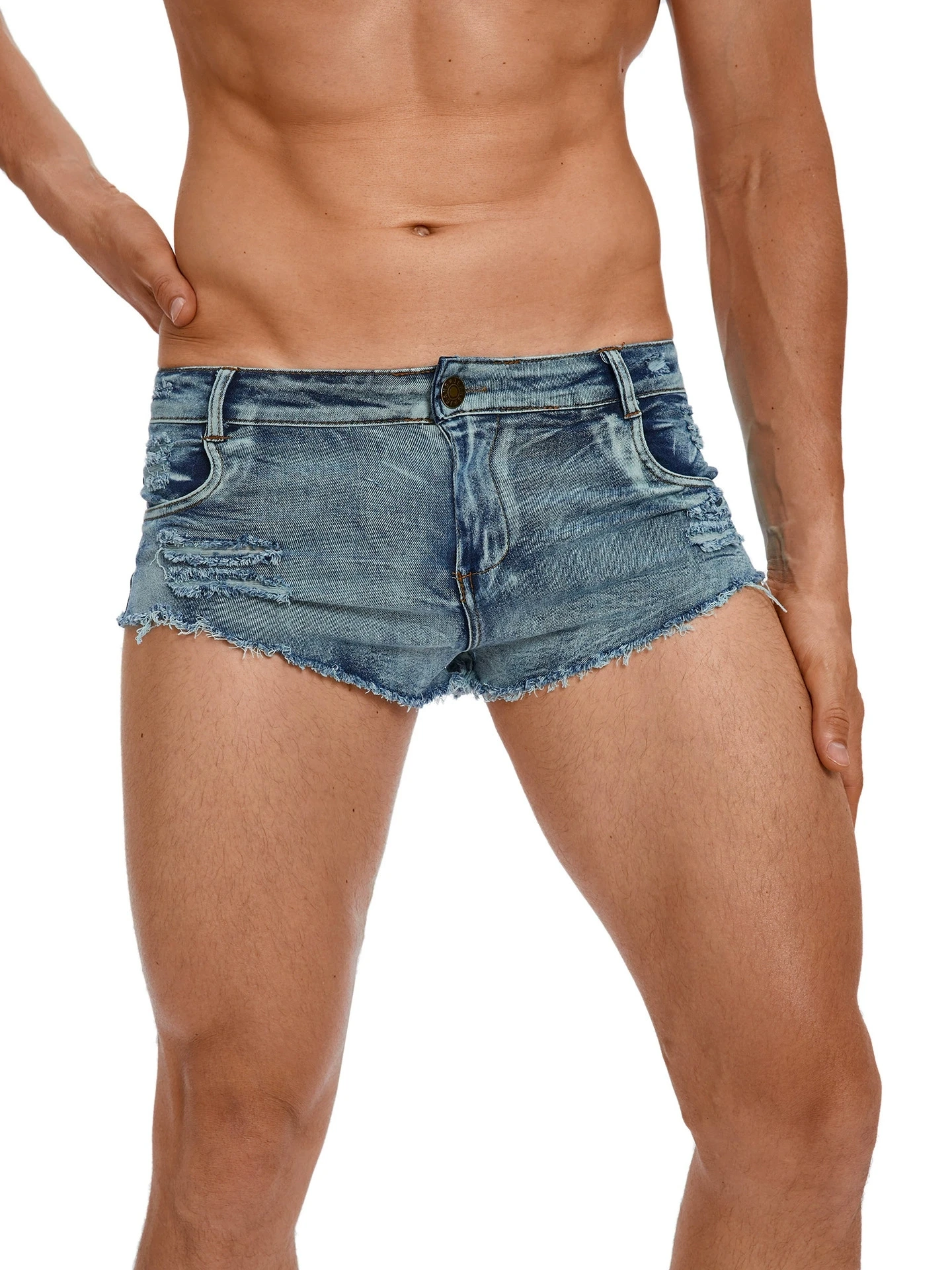 Men's Low Waist Jeans Shorts F - Vintage Summer Clothing Men recension och pris