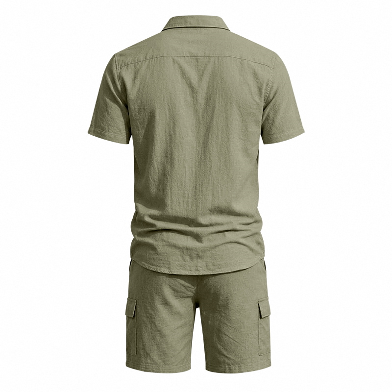 Men Summer American Linen Two  - Summer Clothing Sets Men recension och pris