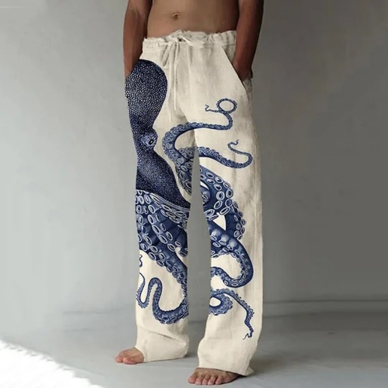 Japanese Art Octopus Graphic P - Vintage Summer Clothing Men recension och pris