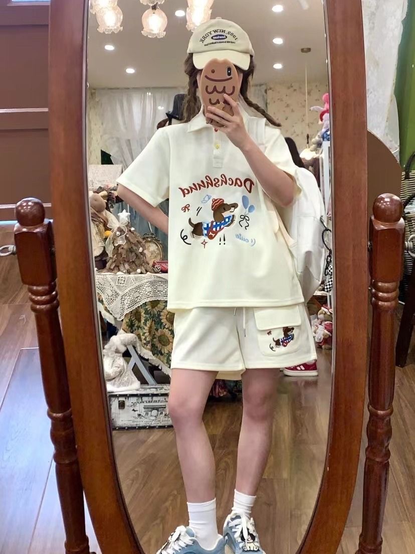 Kawaii Embroidery Dog Japan St - Japan Summer Clothing Women recension och pris