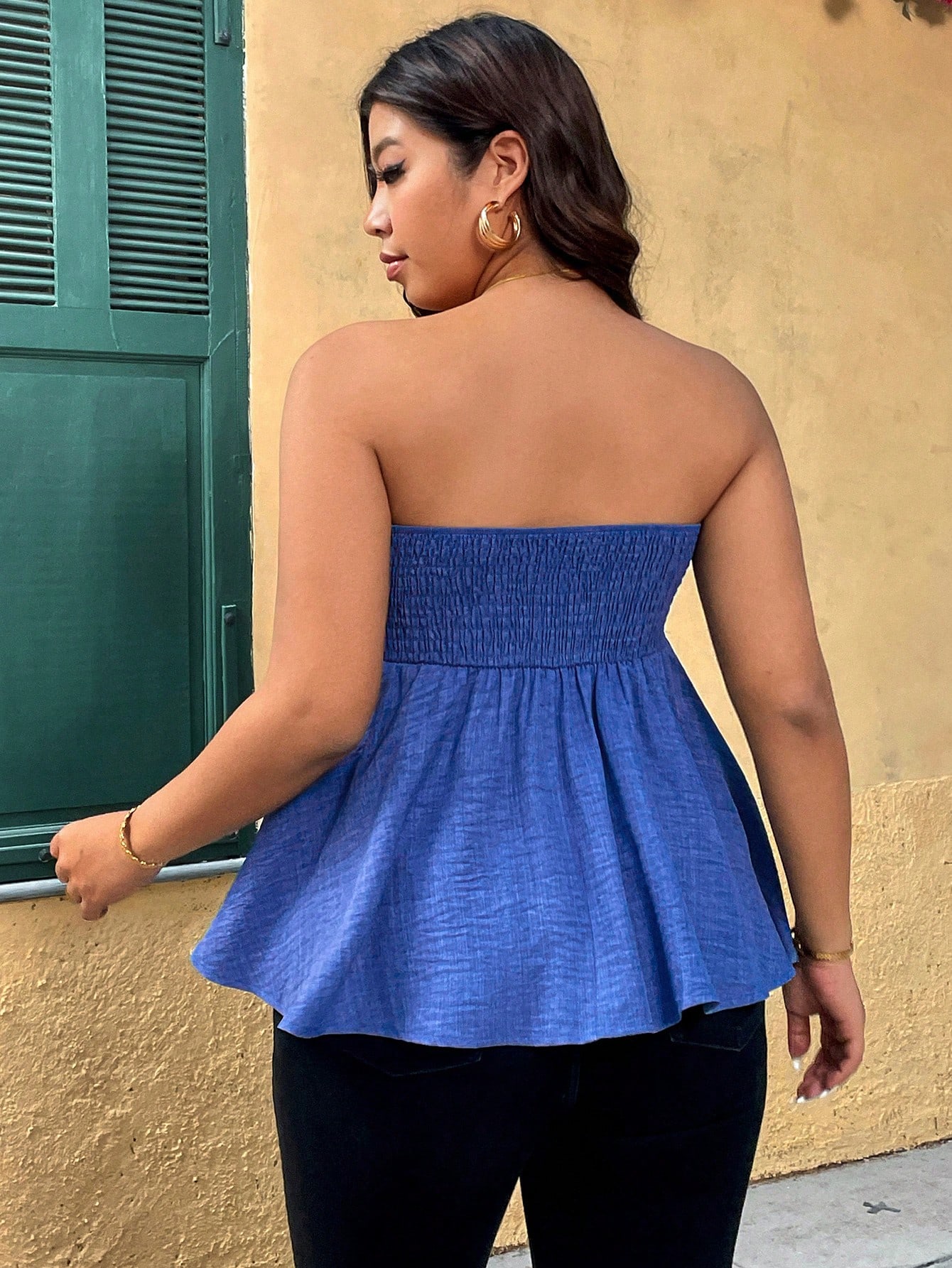 Plus Size Women's Strapless Ru - Summer Clothing Plus Size Women recension och pris