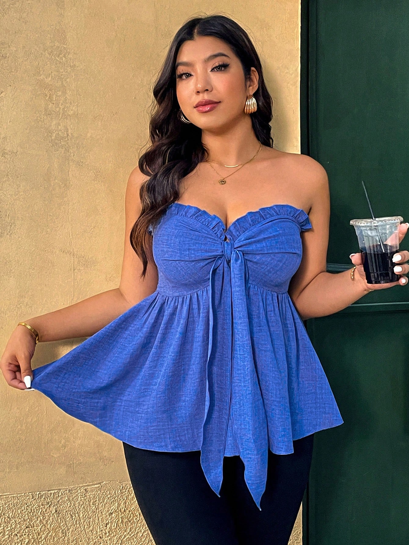 Plus Size Women's Strapless Ru - Summer Clothing Plus Size Women recension och pris