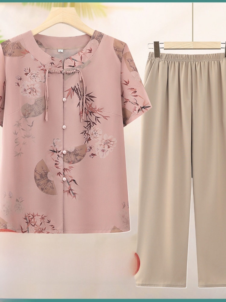 Fashionable Short Sleeve Two-P - Summer Clothing Over 60 recension och pris